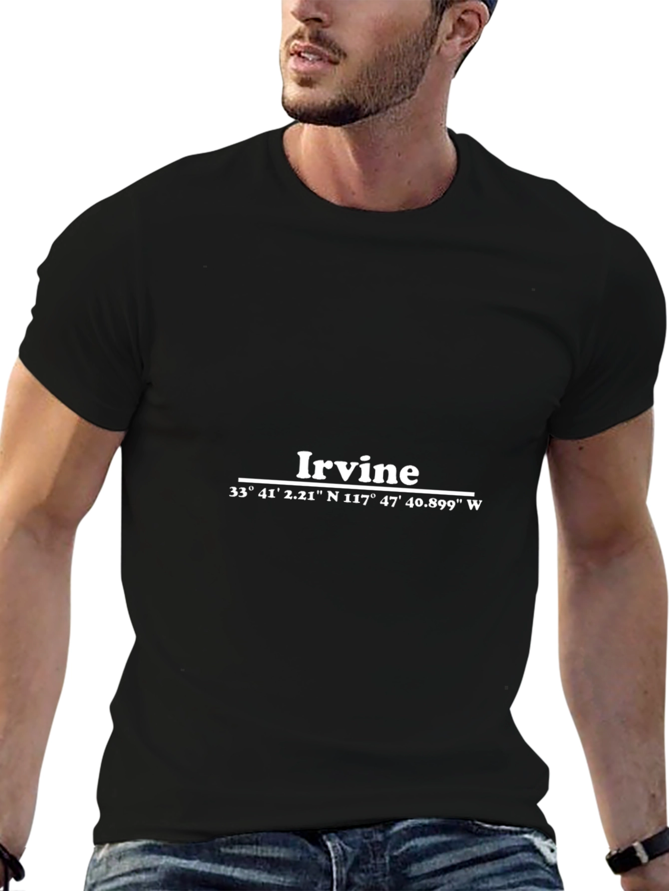 Irvine Coordinates Graphic Black T-Shirt