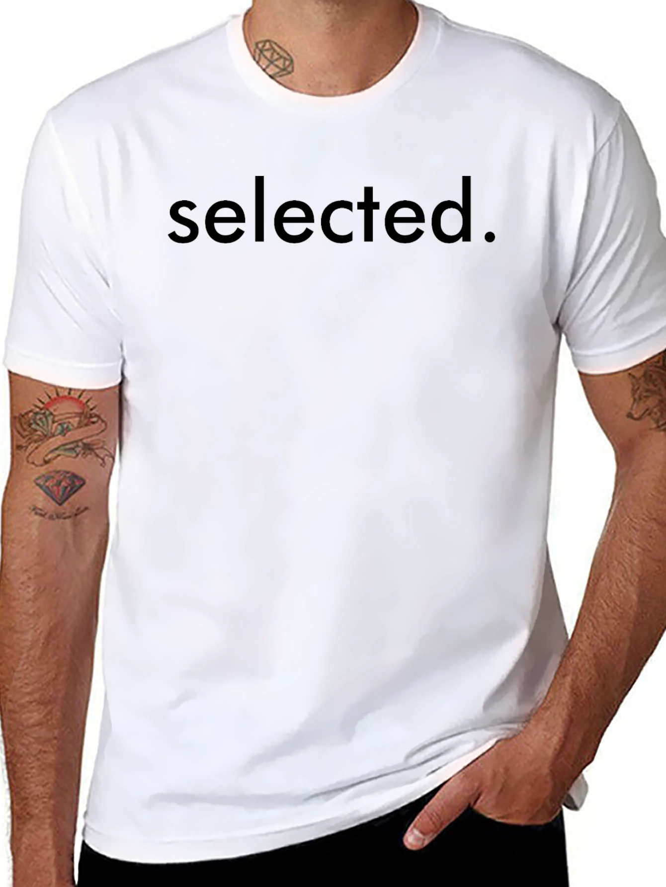 Mens Black selected. Graphic Crew Neck T-Shirt