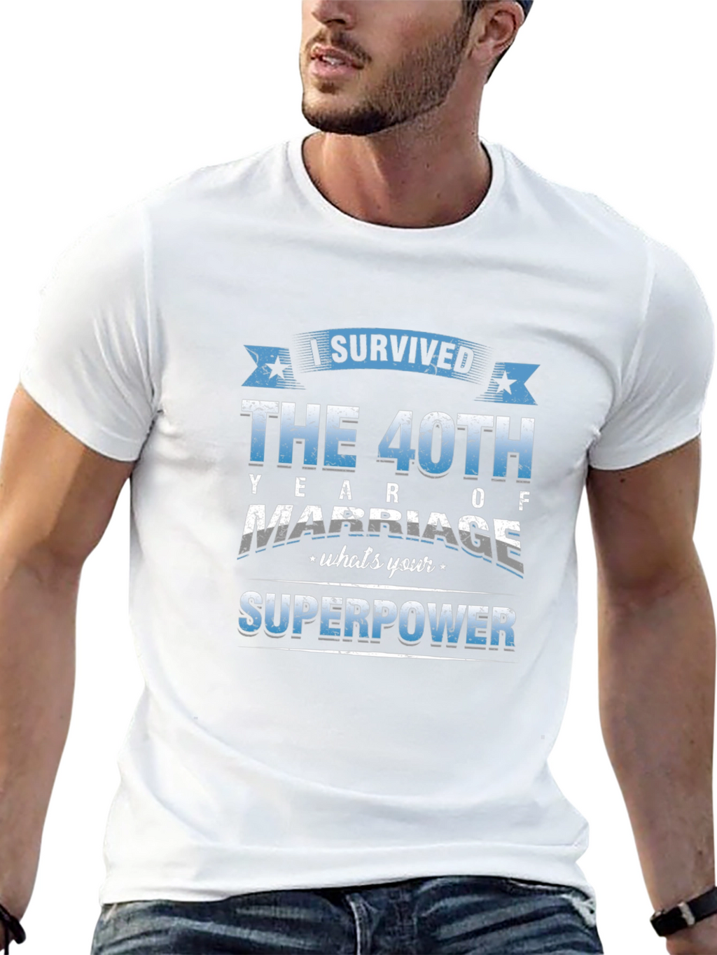 40th Anniversary Marriage Superpower T-Shirt