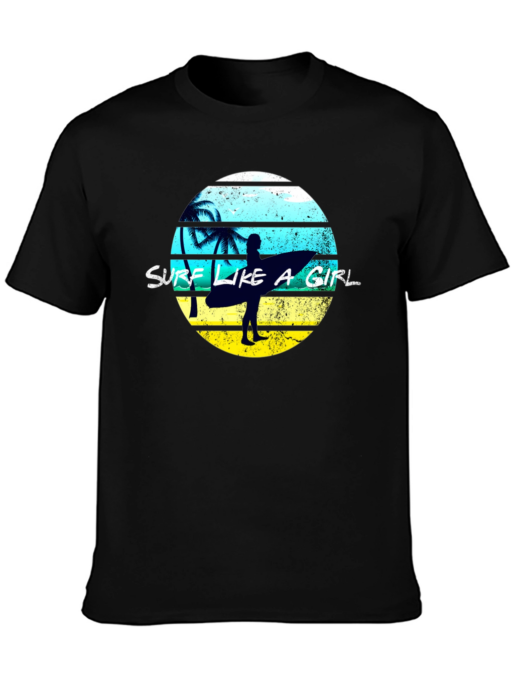 Surf Like A Girl Graphic Tee - Black