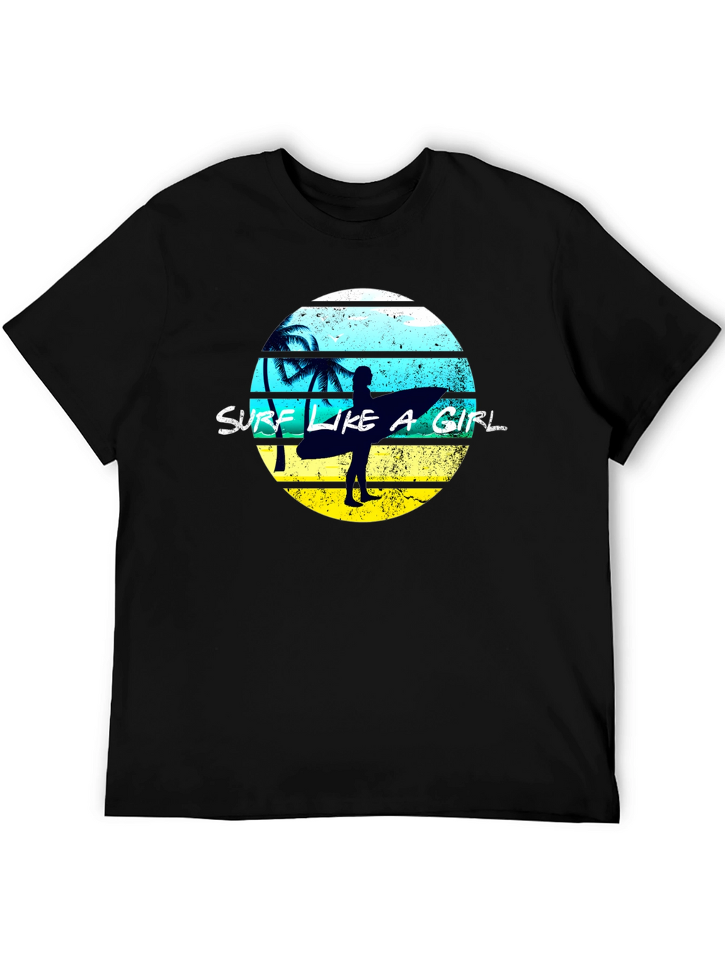 Surf Like A Girl Graphic Tee - Black