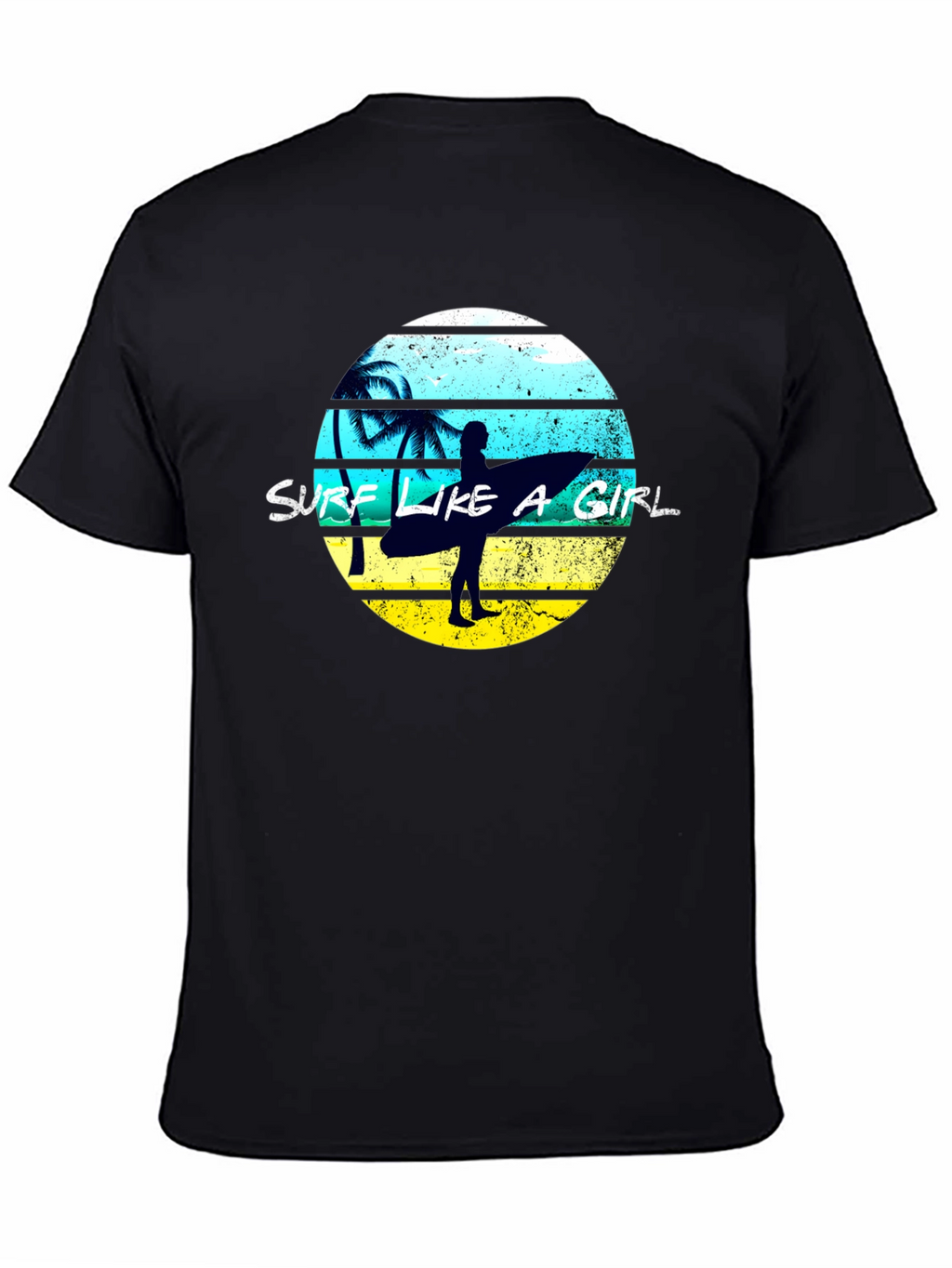 Surf Like A Girl Graphic Tee - Black