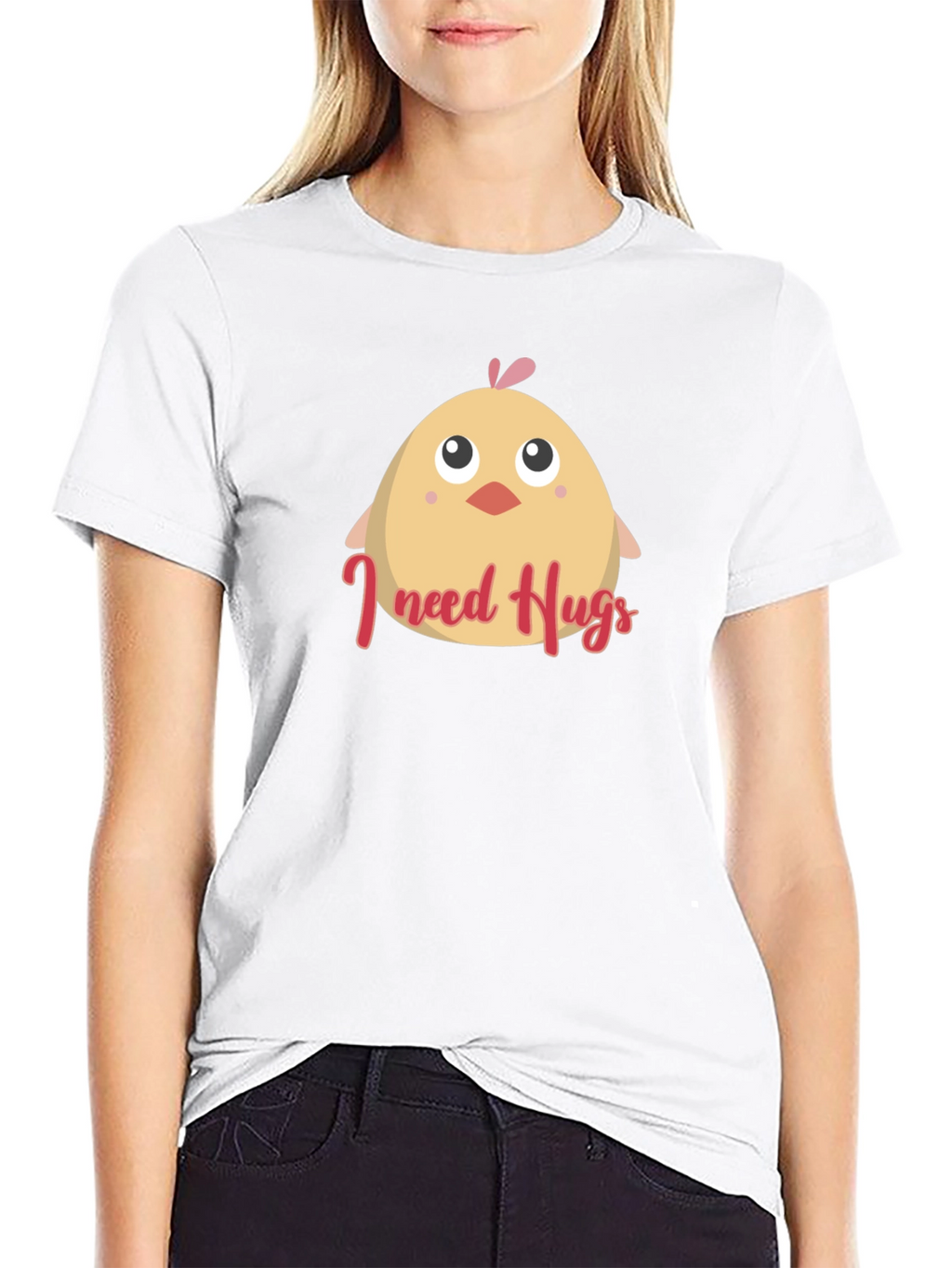 Cute I Need Hugs Chick Graphic Tee