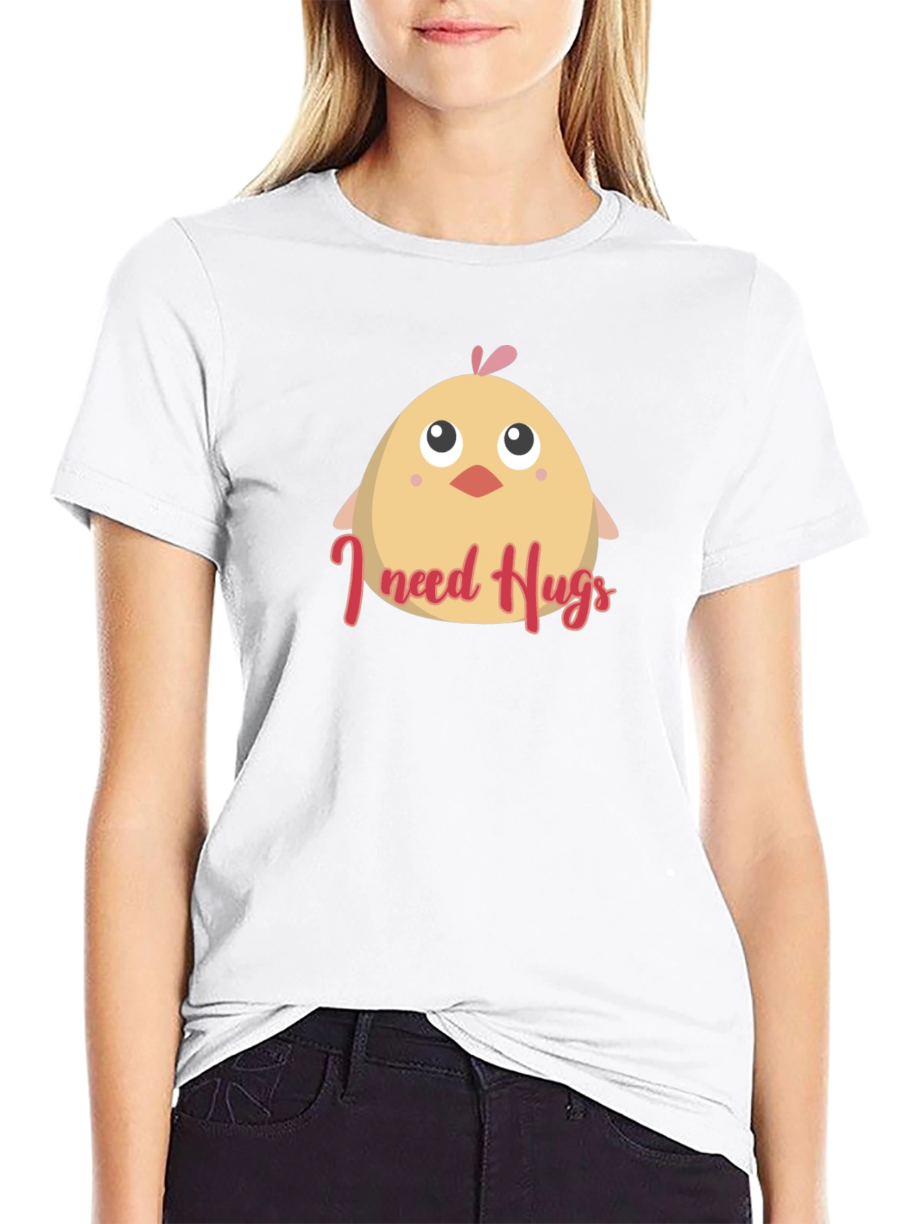 Cute I Need Hugs Chick Graphic Tee