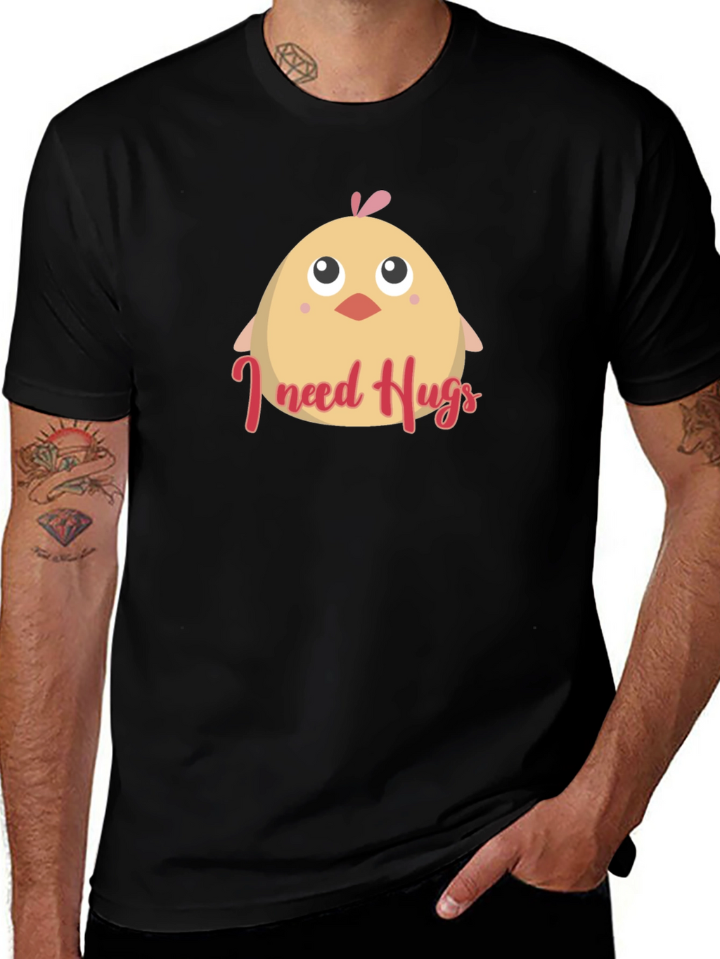Cute I Need Hugs Chick Graphic Tee