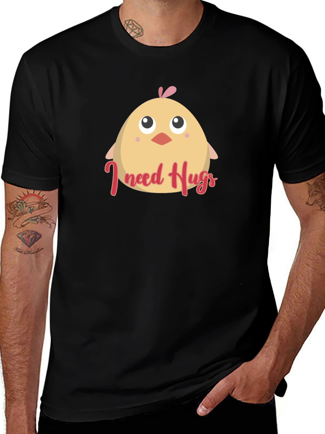 Cute I Need Hugs Chick Graphic Tee