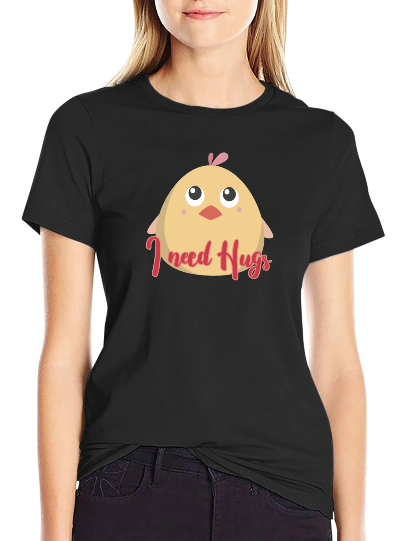 Cute I Need Hugs Chick Graphic Tee