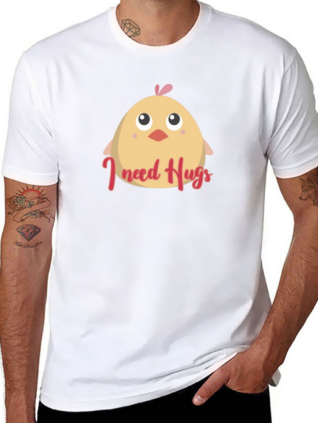 Cute I Need Hugs Chick Graphic Tee