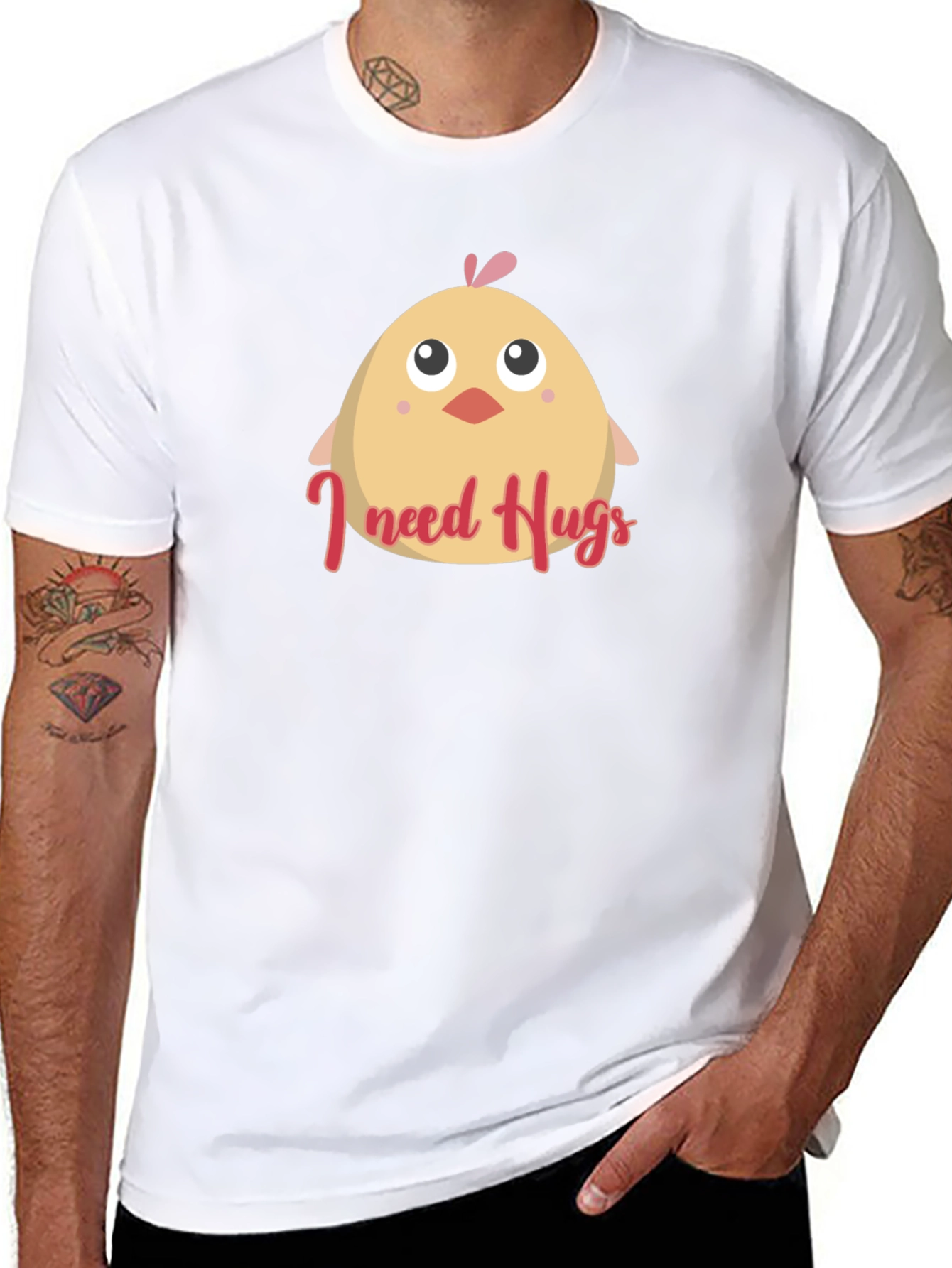 Cute I Need Hugs Chick Graphic Tee