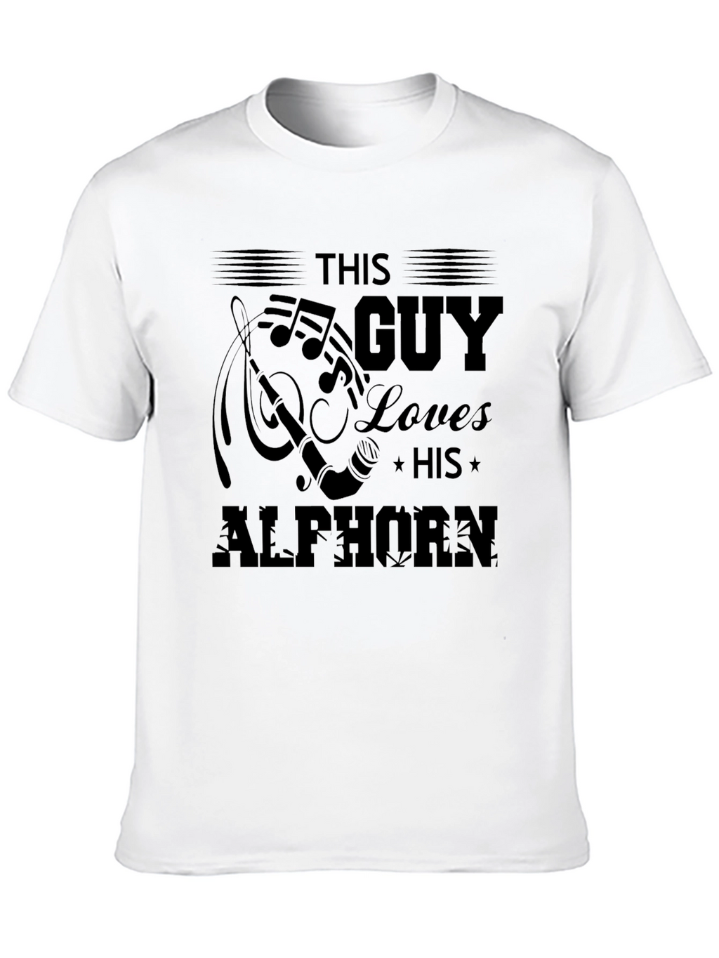 This Guy Loves His Alphorn T-Shirt - Black