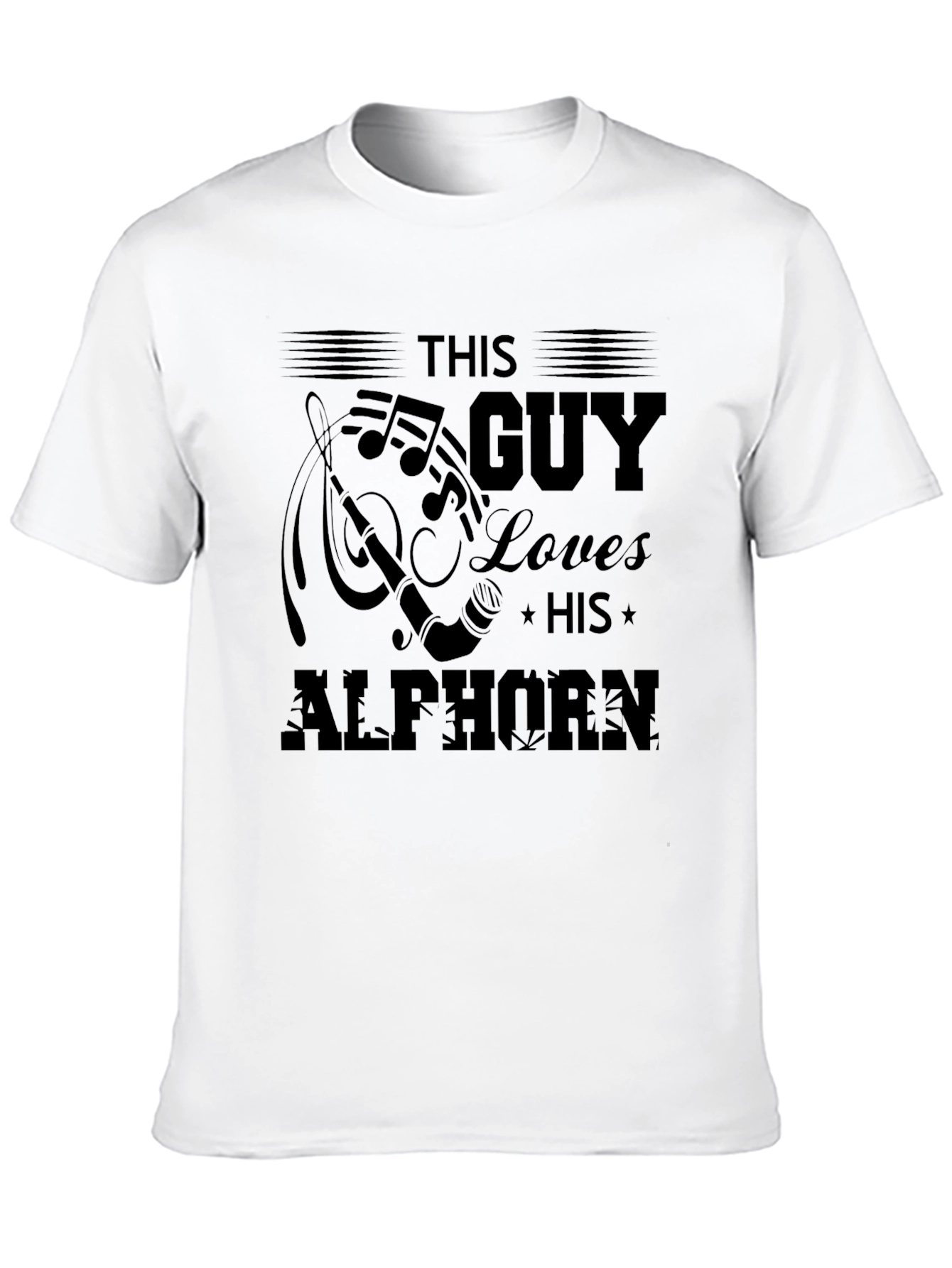 This Guy Loves His Alphorn T-Shirt - Black