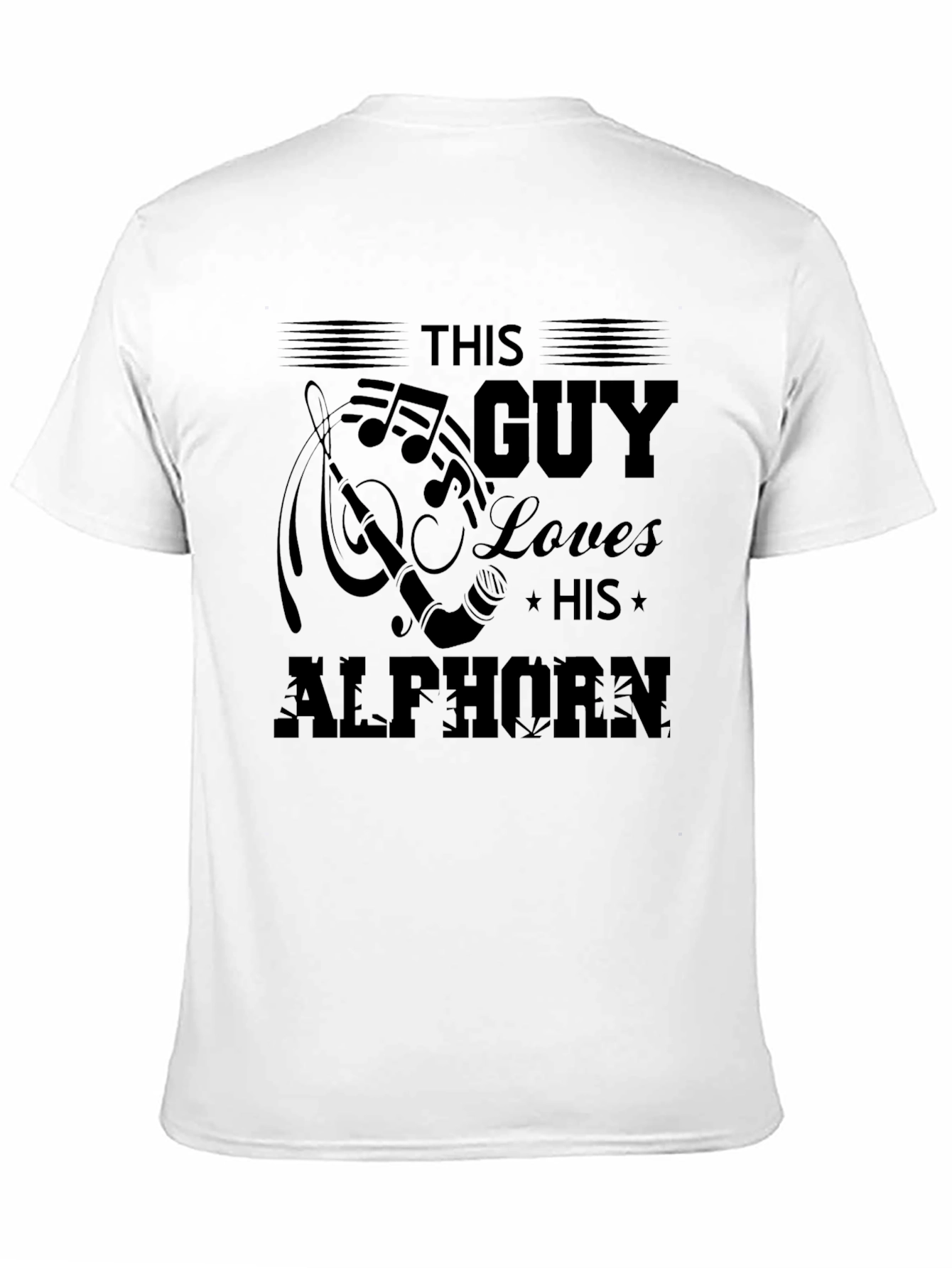 This Guy Loves His Alphorn T-Shirt - Black