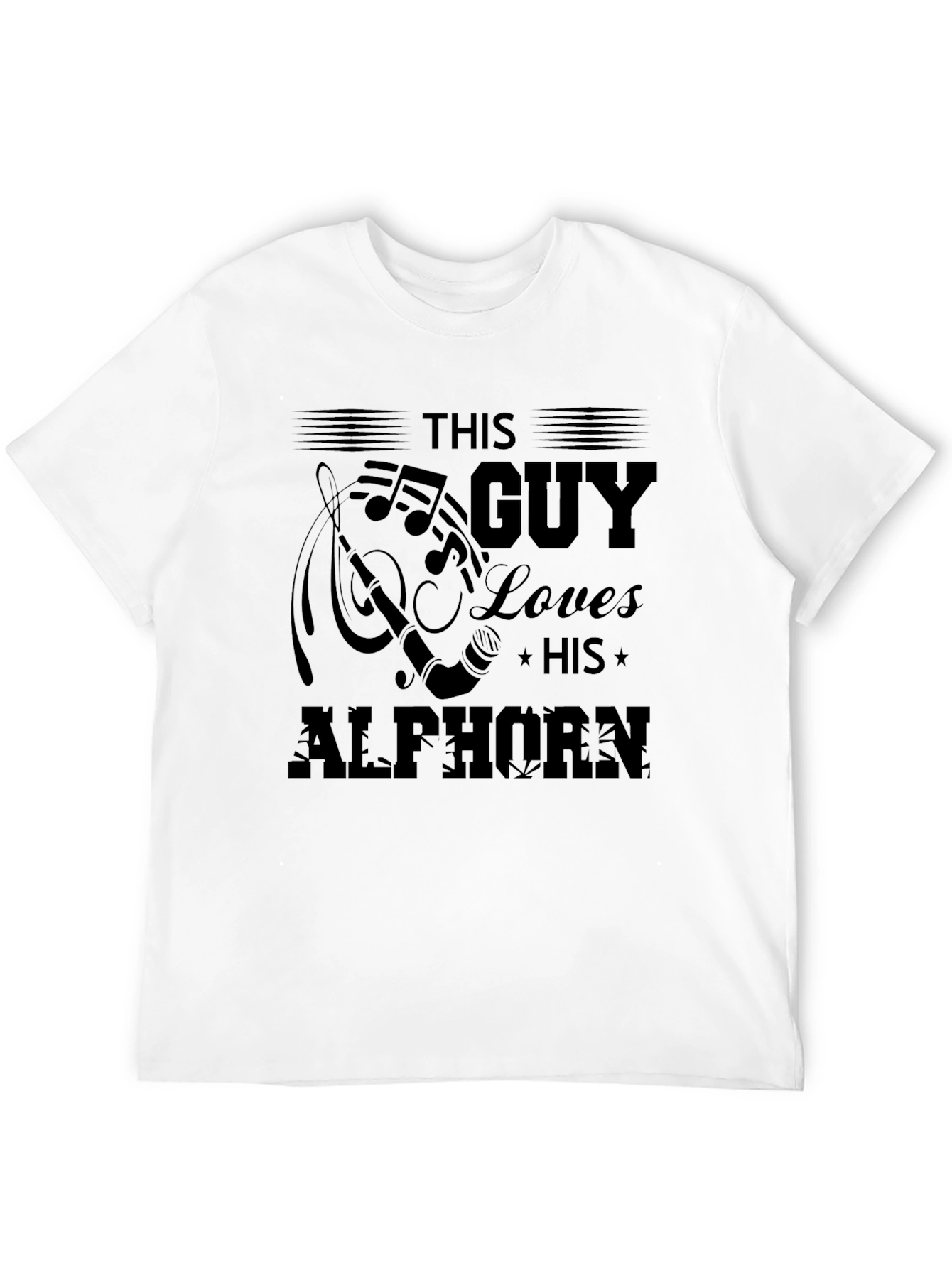 This Guy Loves His Alphorn T-Shirt - Black