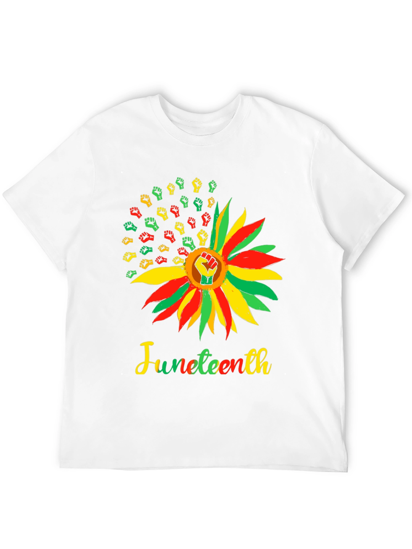 Juneteenth Fist Sunflower Graphic T-Shirt