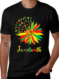 Juneteenth Fist Sunflower Graphic T-Shirt