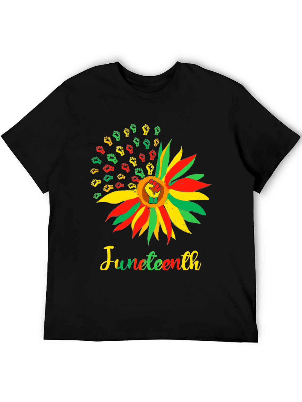 Juneteenth Fist Sunflower Graphic T-Shirt