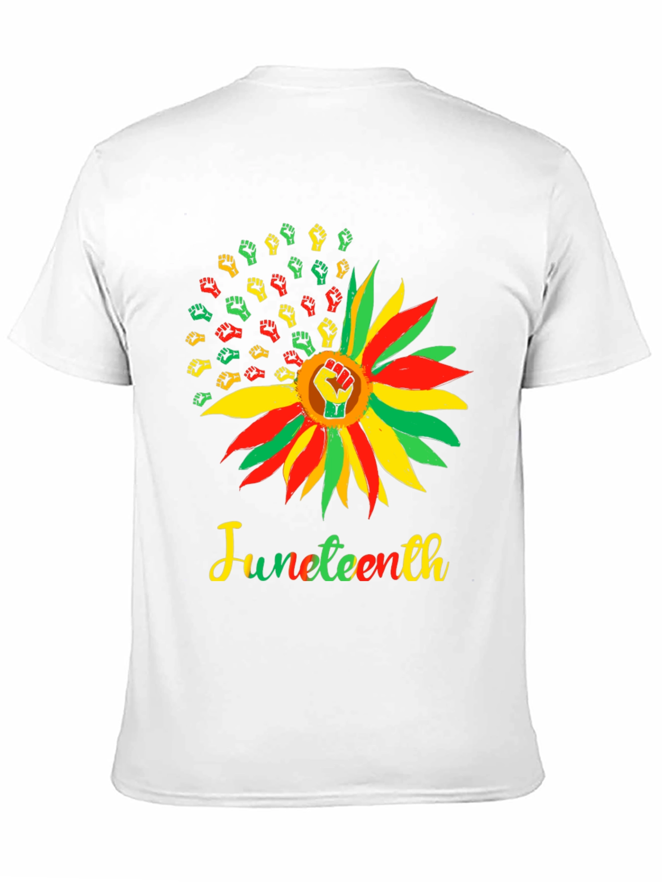 Juneteenth Fist Sunflower Graphic T-Shirt