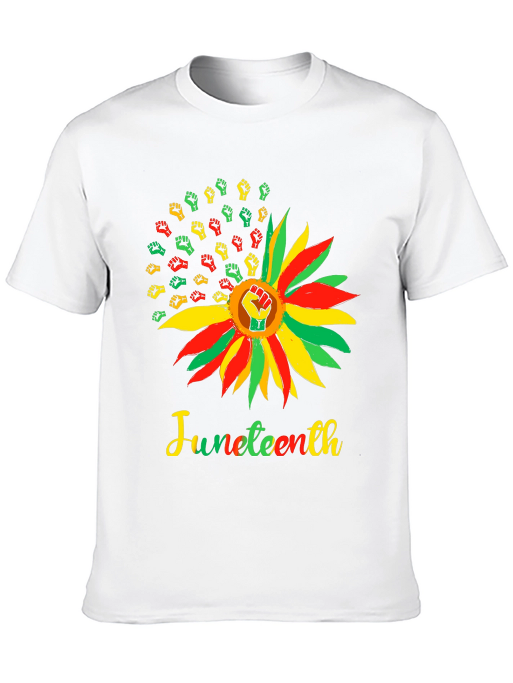 Juneteenth Fist Sunflower Graphic T-Shirt