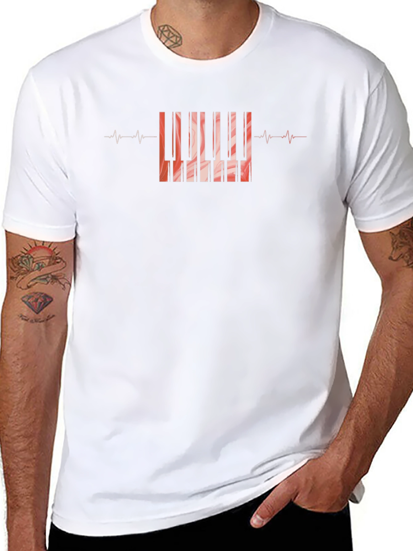Piano Heartbeat Black T-Shirt