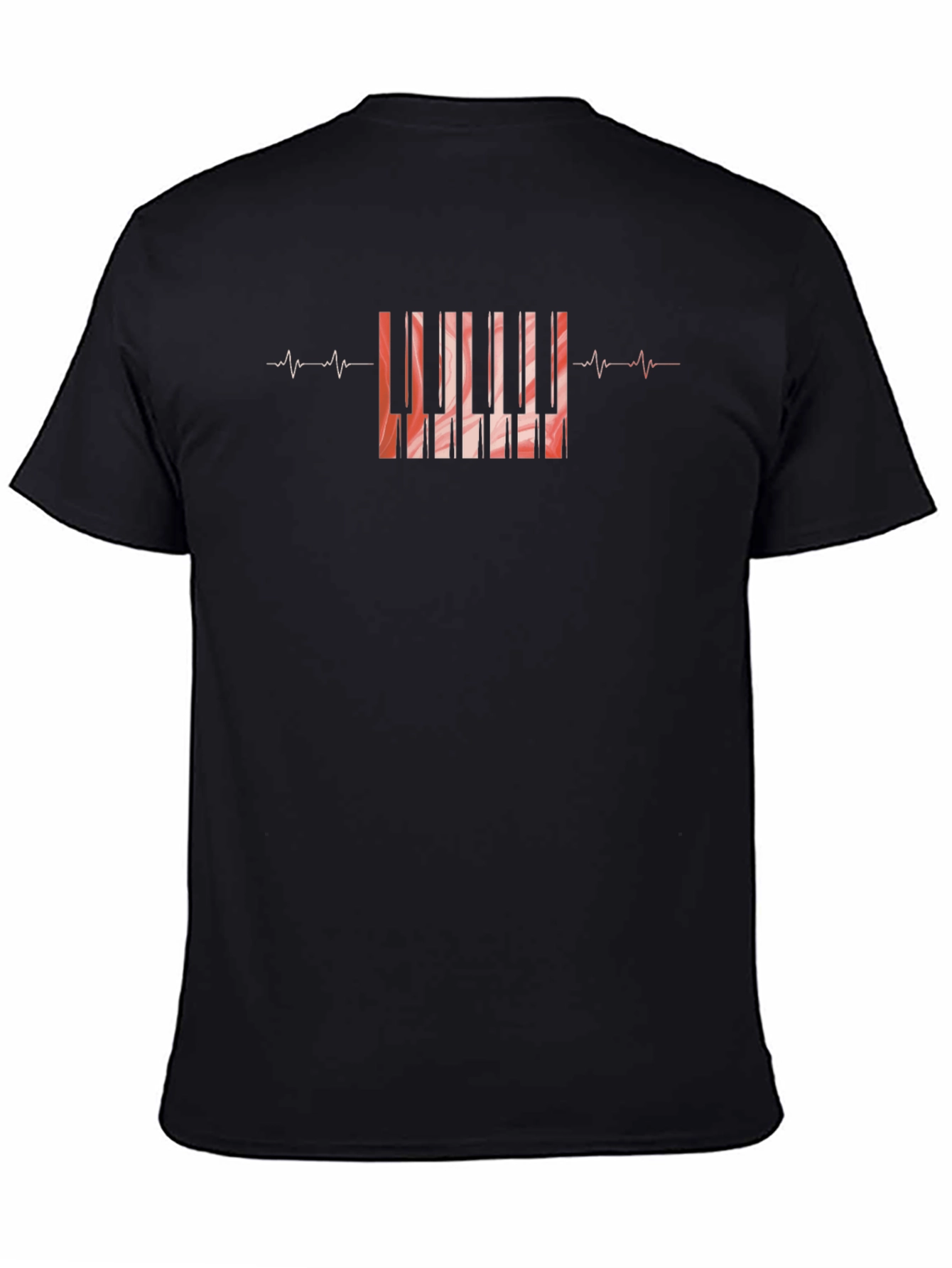 Piano Heartbeat Black T-Shirt
