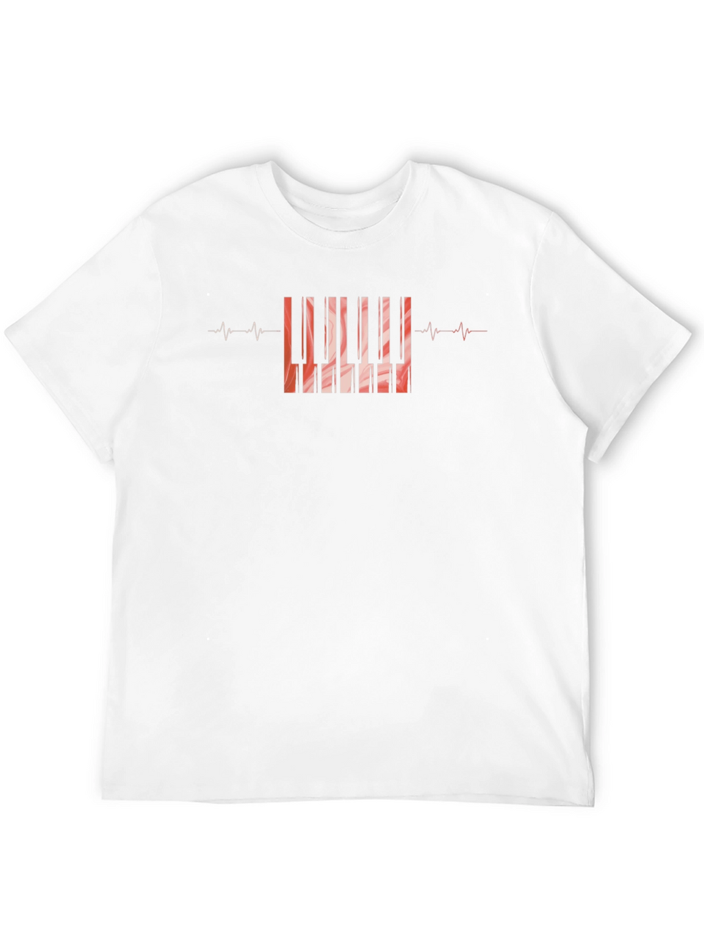 Piano Heartbeat Black T-Shirt