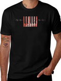 Piano Heartbeat Black T-Shirt