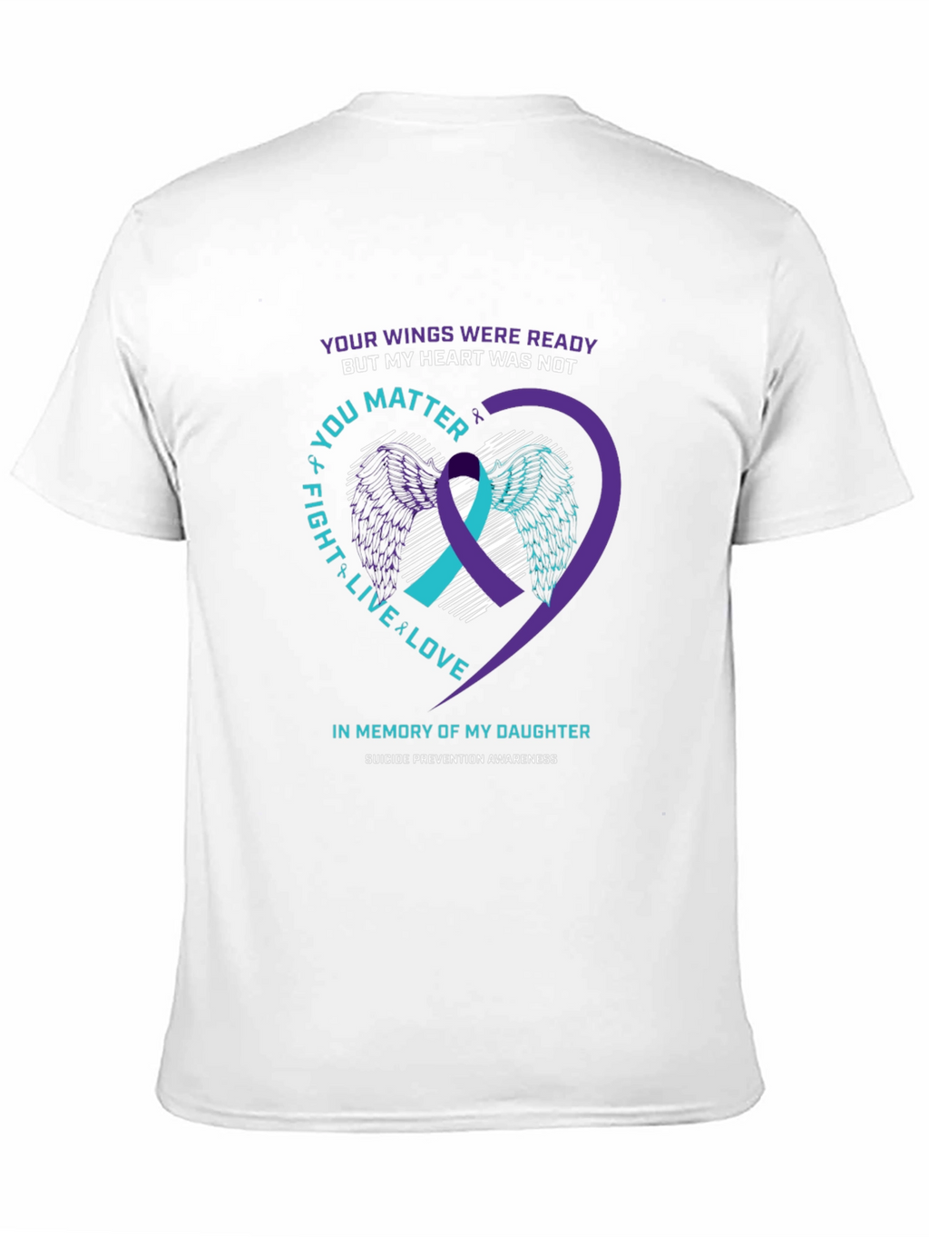 Suicide Awareness T-Shirt - Wings & Heart