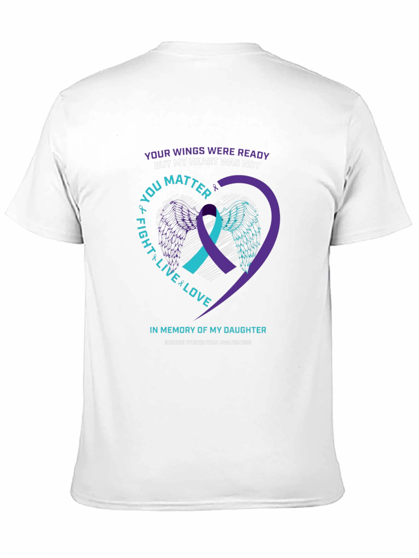 Suicide Awareness T-Shirt - Wings & Heart