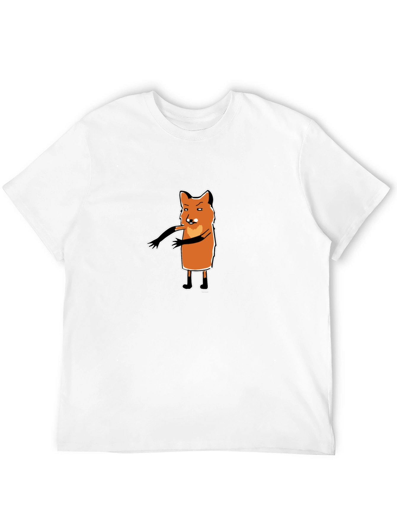 Cartoon Fox Graphic Tee - Black T-Shirt