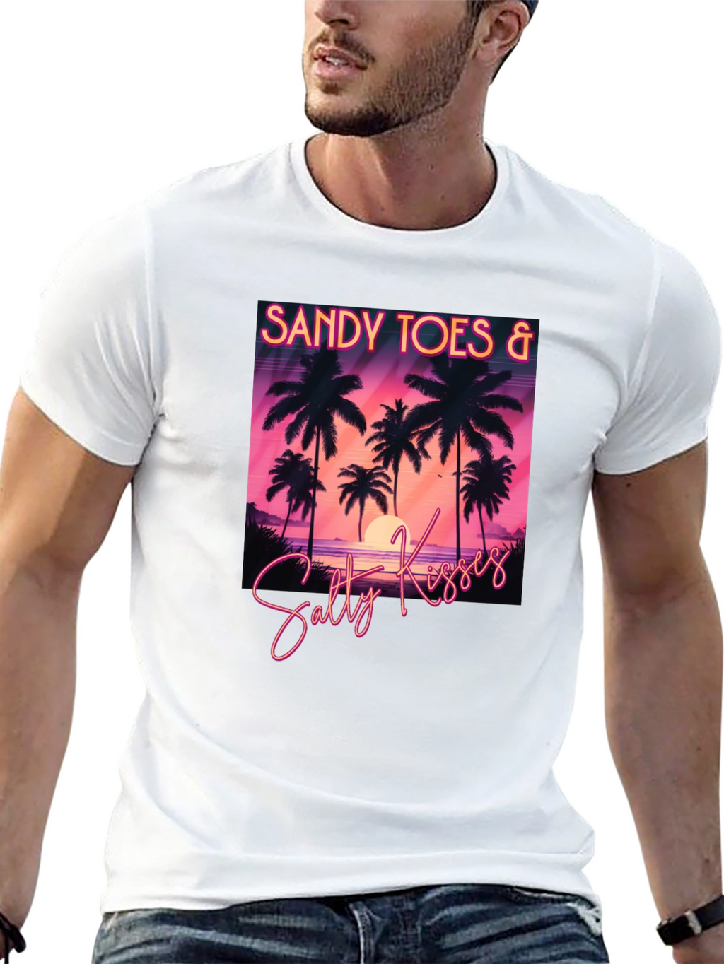 Sandy Toes & Salty Kisses Black T-Shirt
