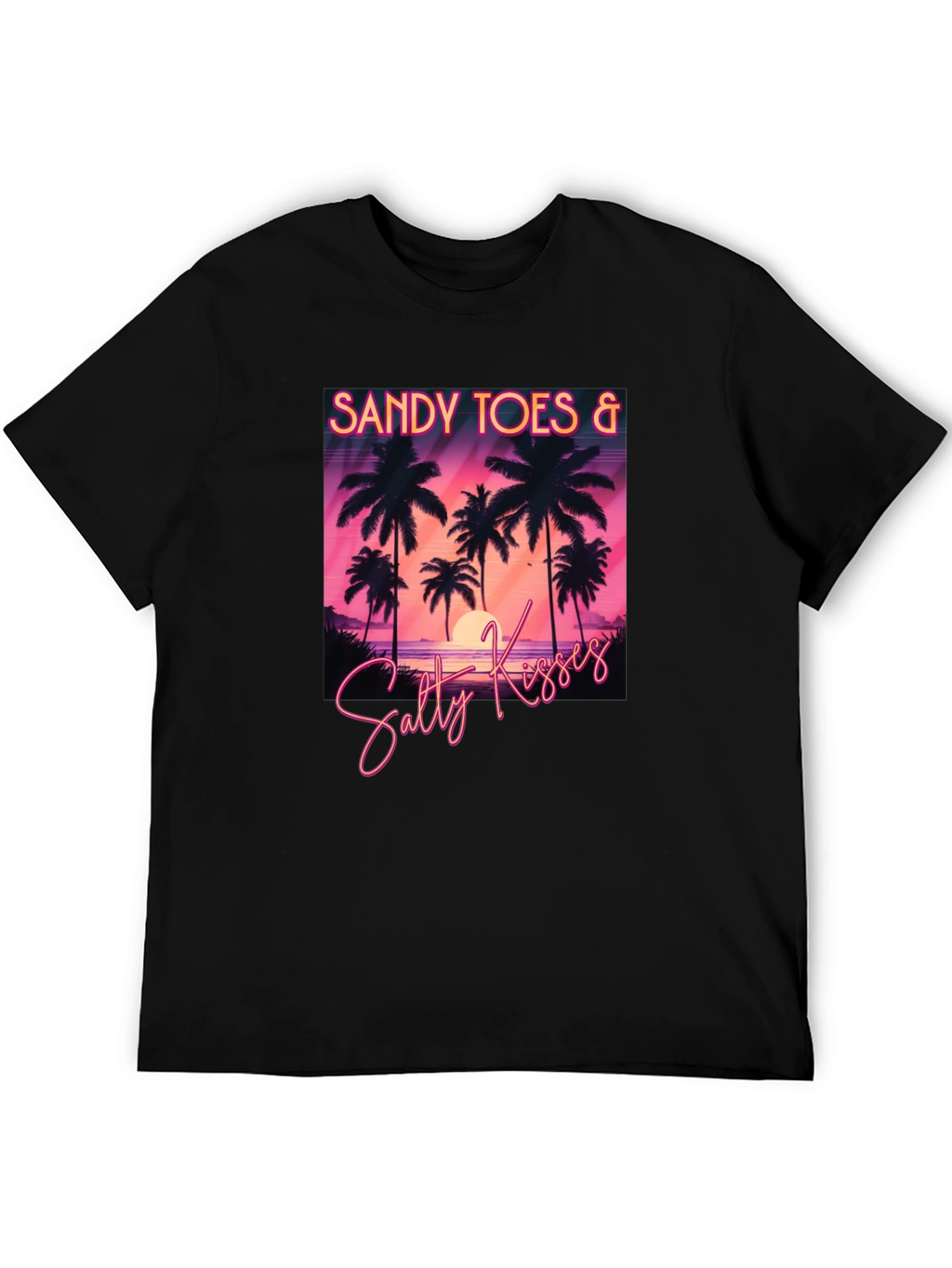 Sandy Toes & Salty Kisses Black T-Shirt