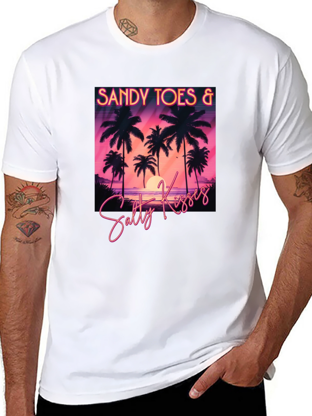 Sandy Toes & Salty Kisses Black T-Shirt