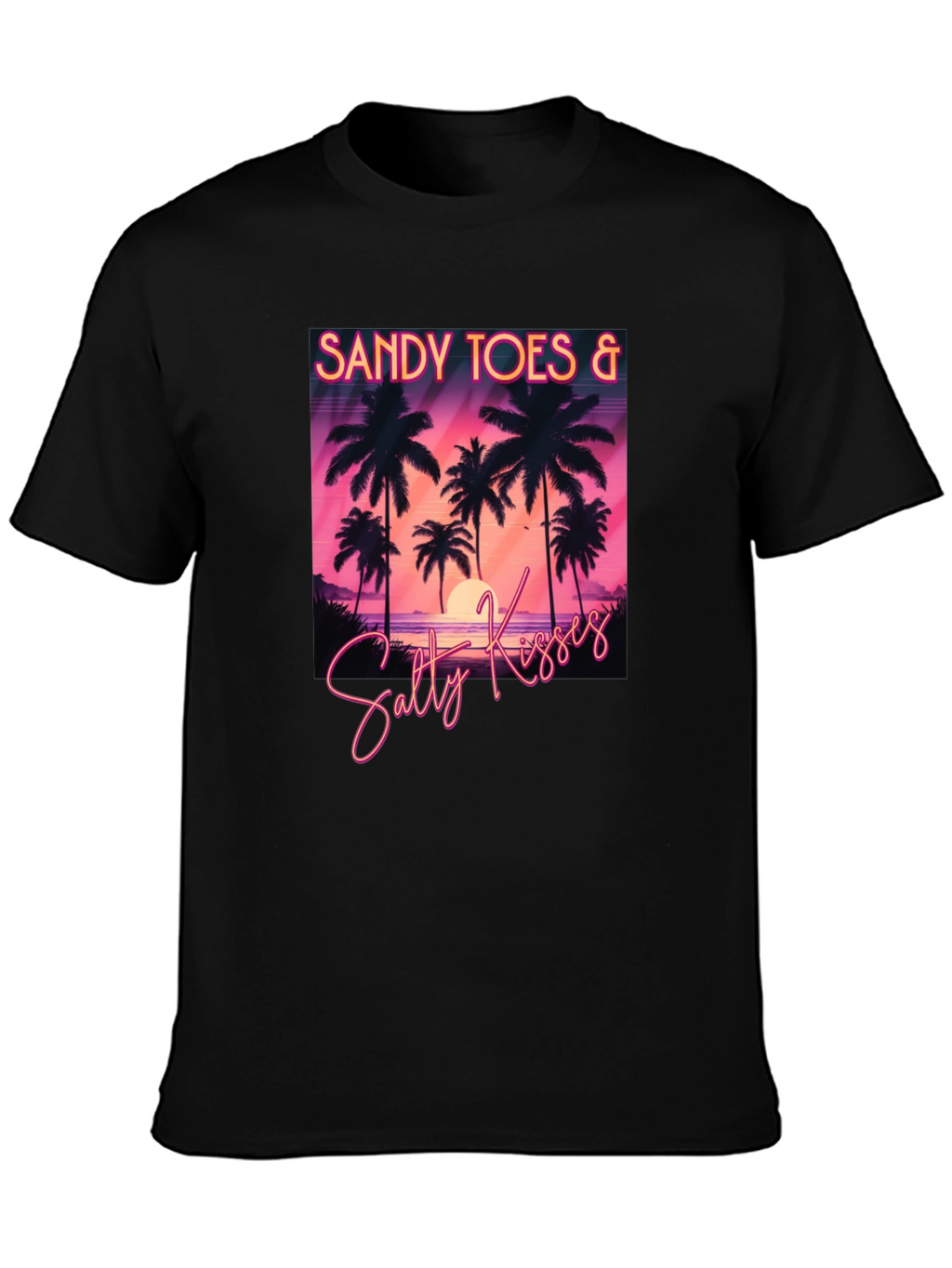 Sandy Toes & Salty Kisses Black T-Shirt