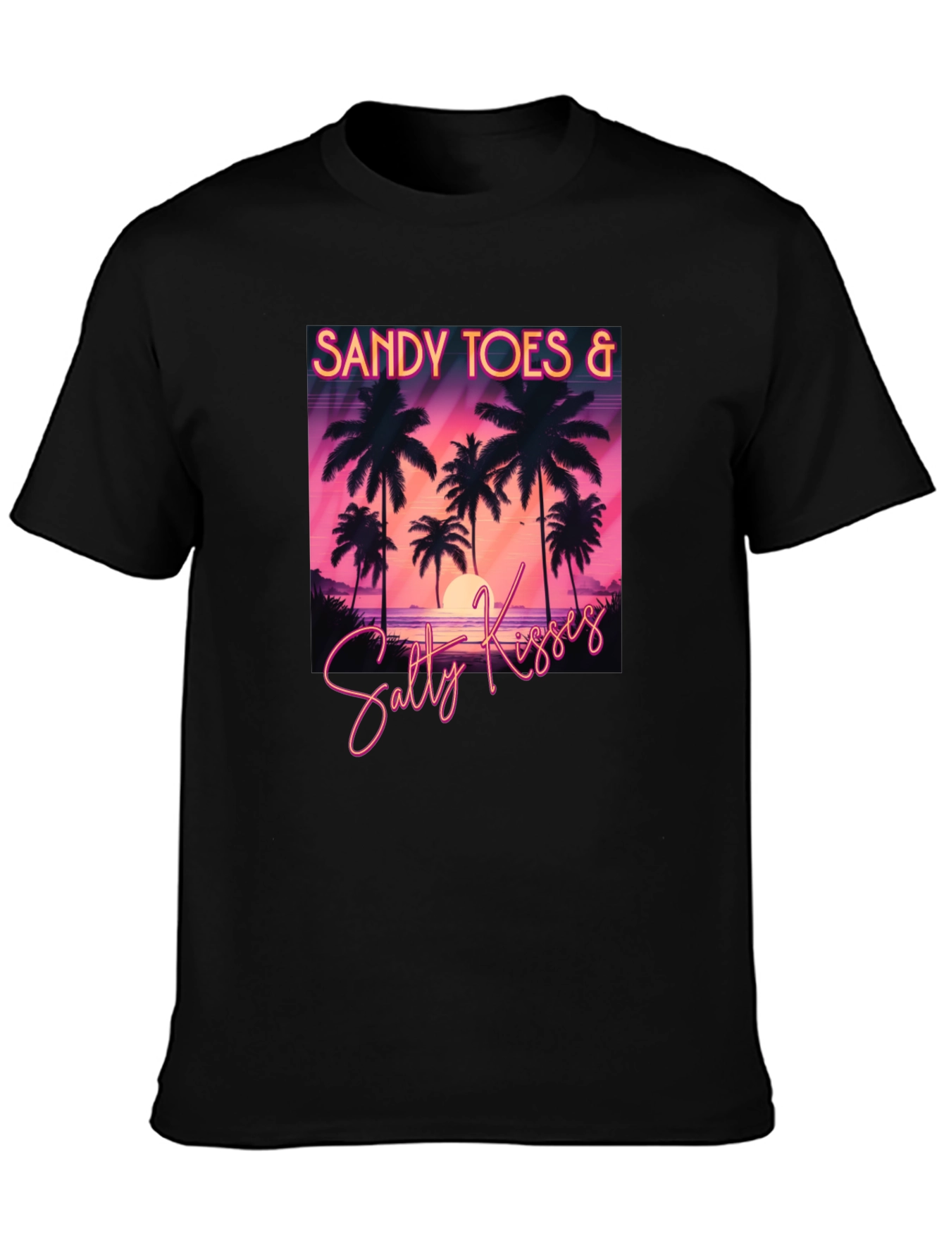 Sandy Toes & Salty Kisses Black T-Shirt