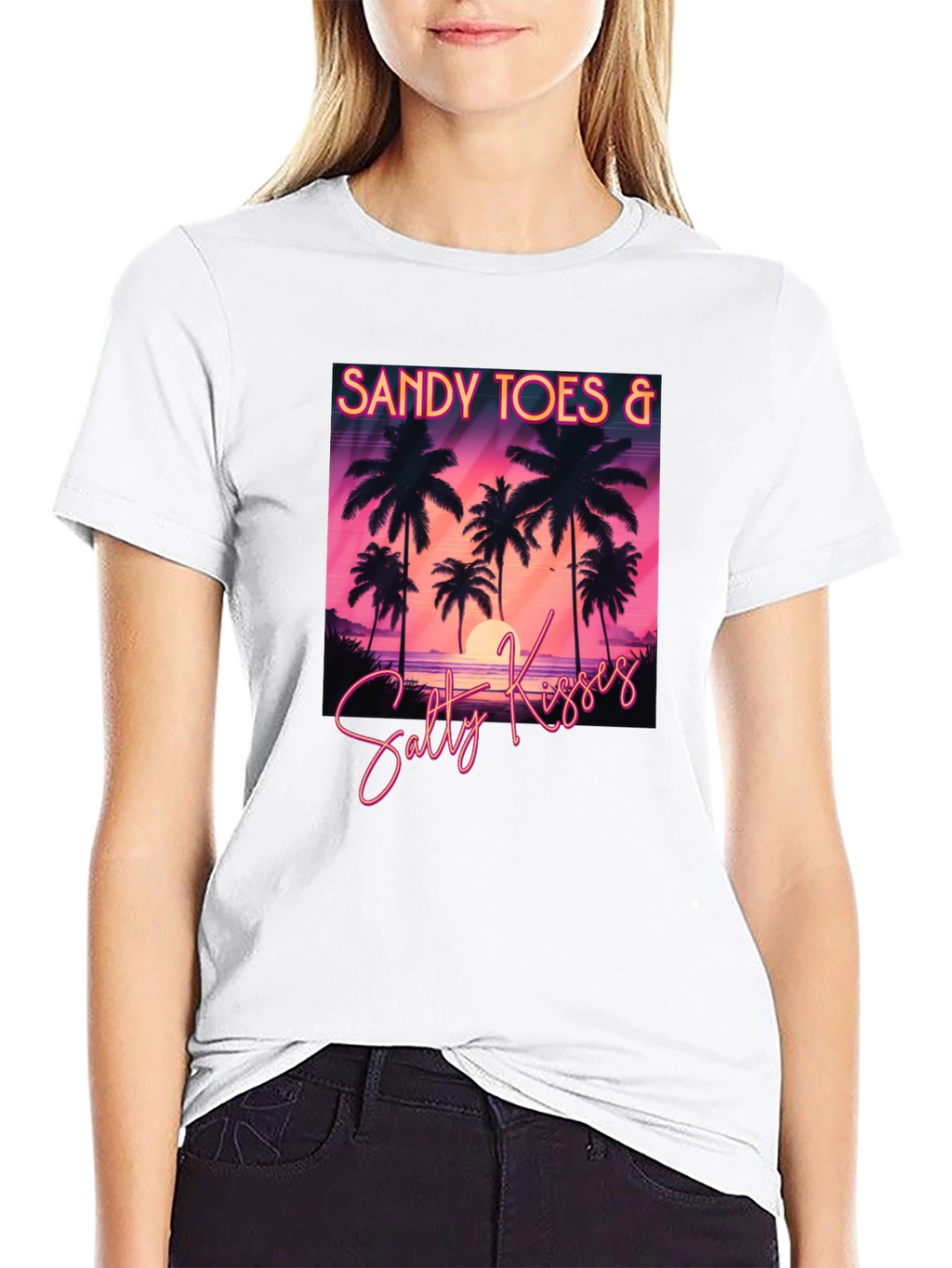 Sandy Toes & Salty Kisses Black T-Shirt