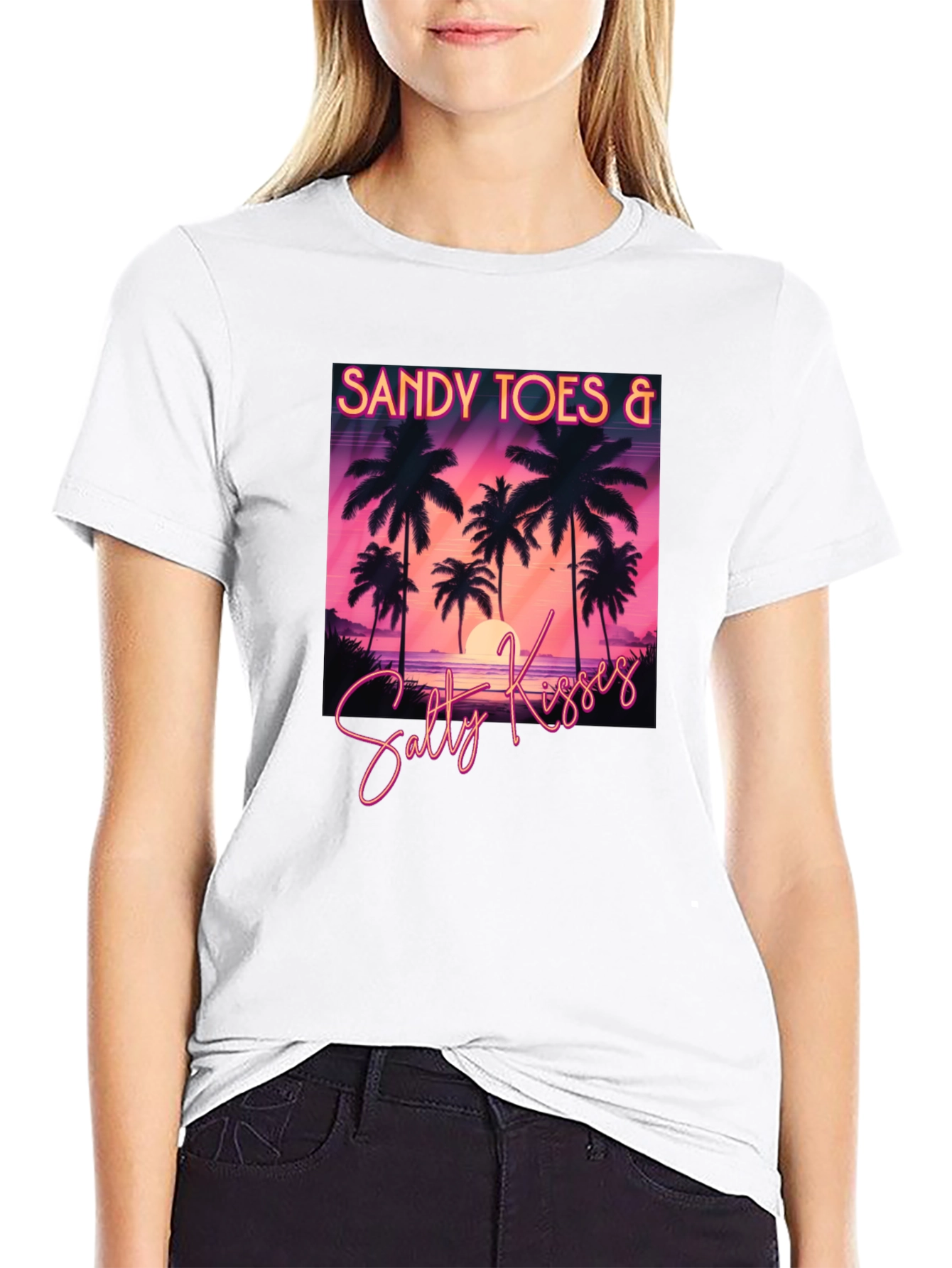 Sandy Toes & Salty Kisses Black T-Shirt