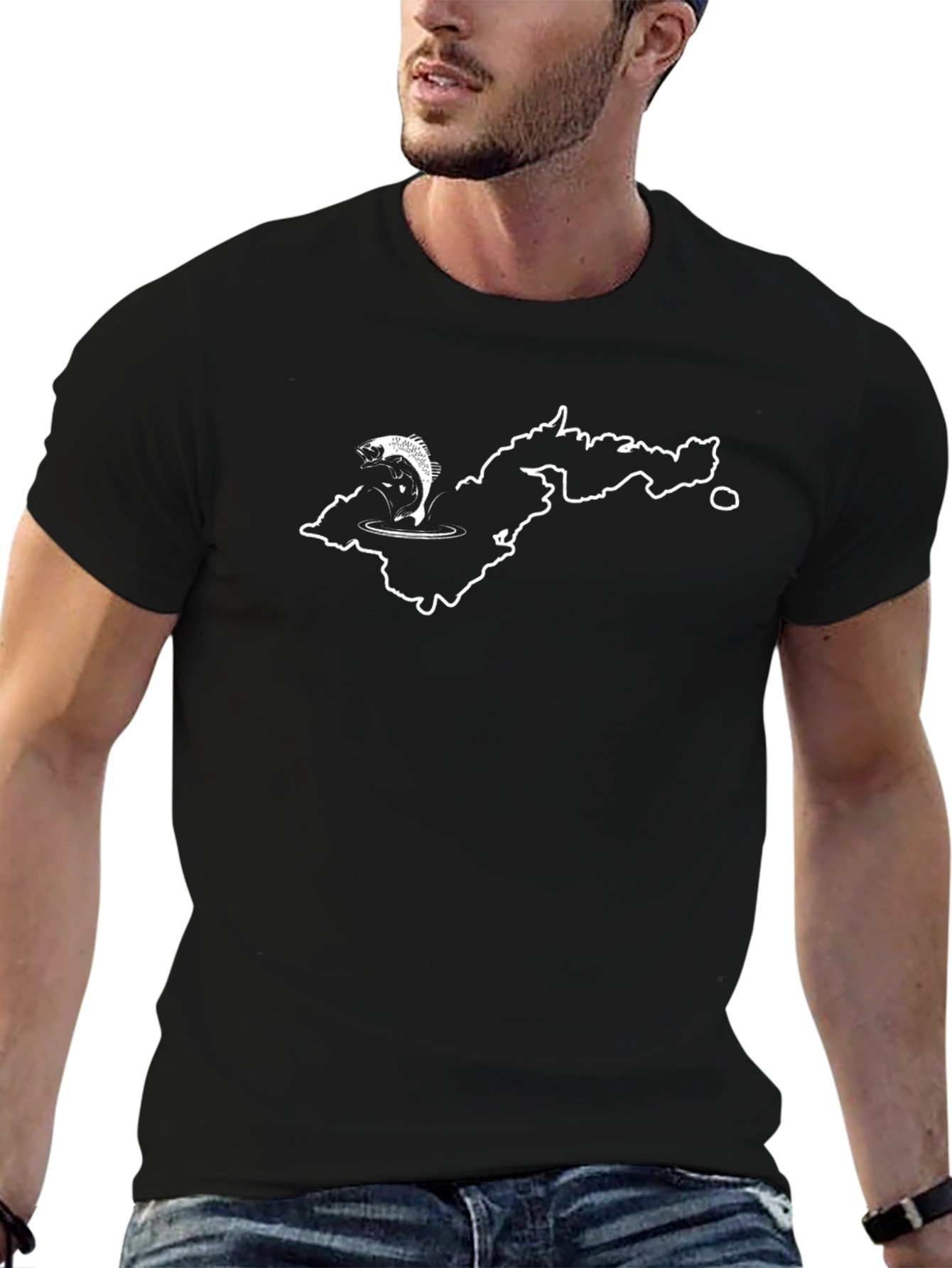 American Samoa Fishing T-Shirt - Black