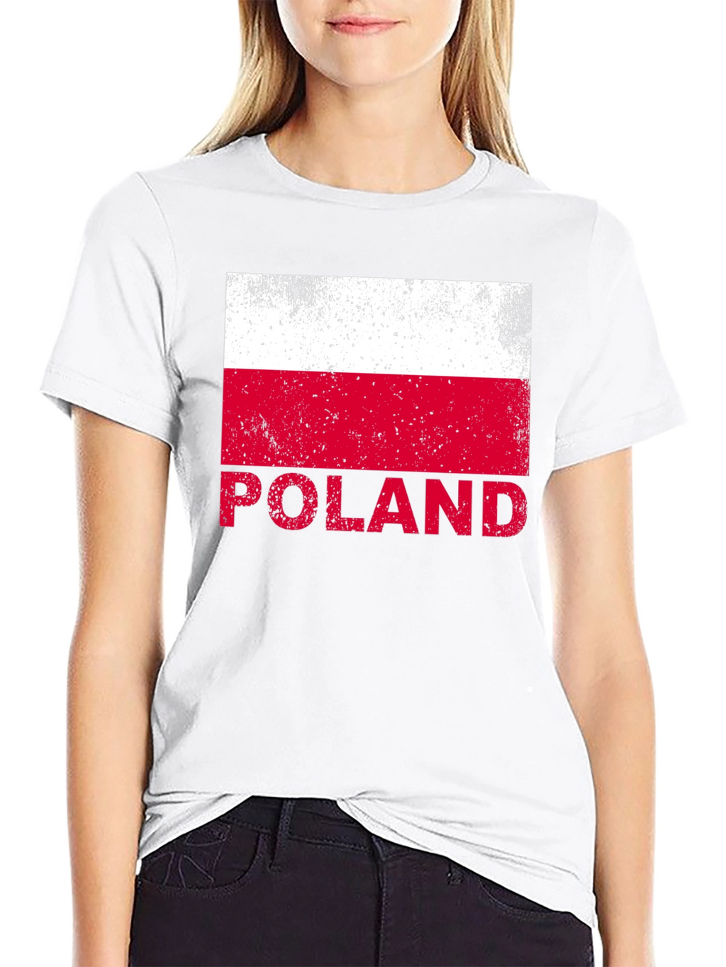 Poland Flag Graphic T-Shirt - Black