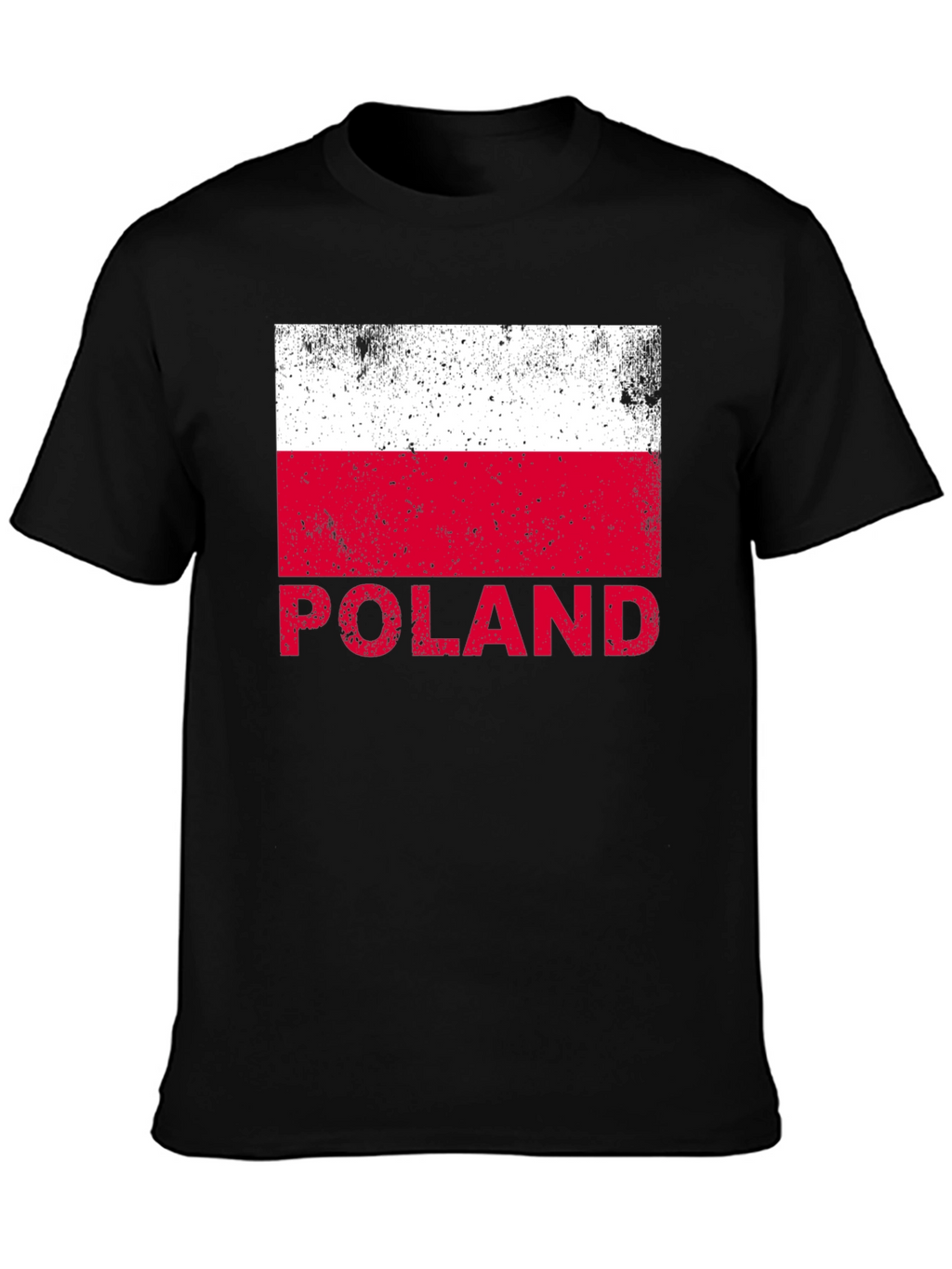 Poland Flag Graphic T-Shirt - Black