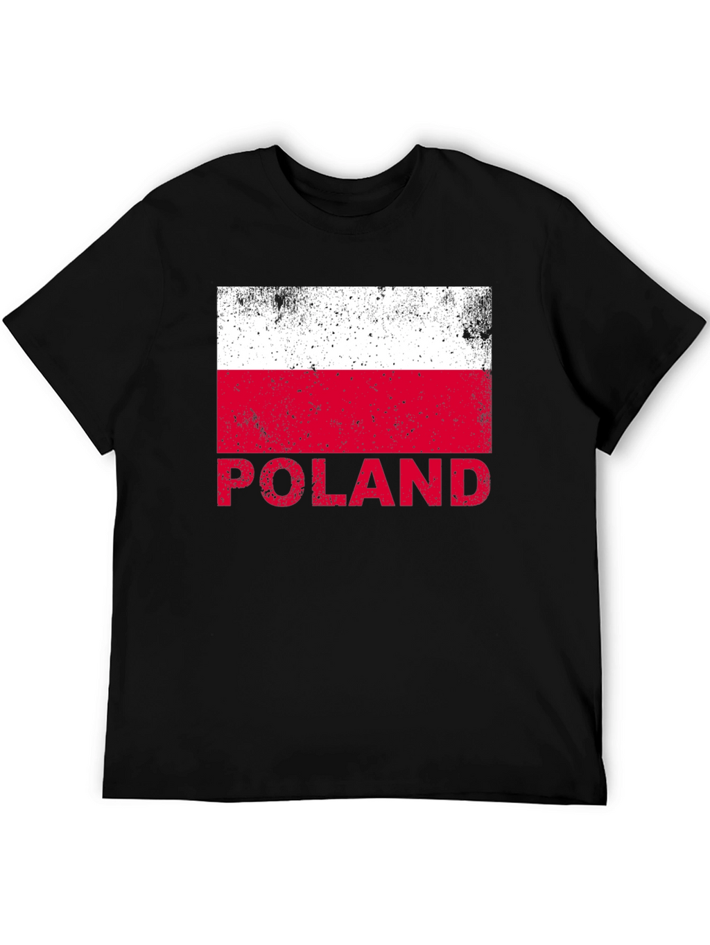 Poland Flag Graphic T-Shirt - Black