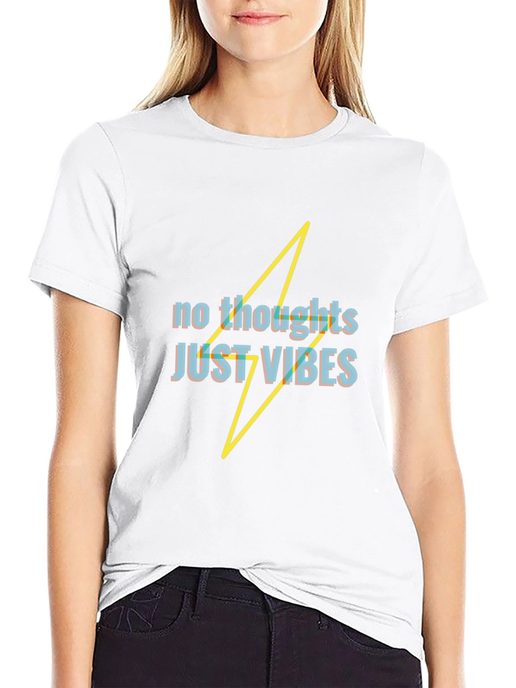 No Thoughts Just Vibes Black T-Shirt