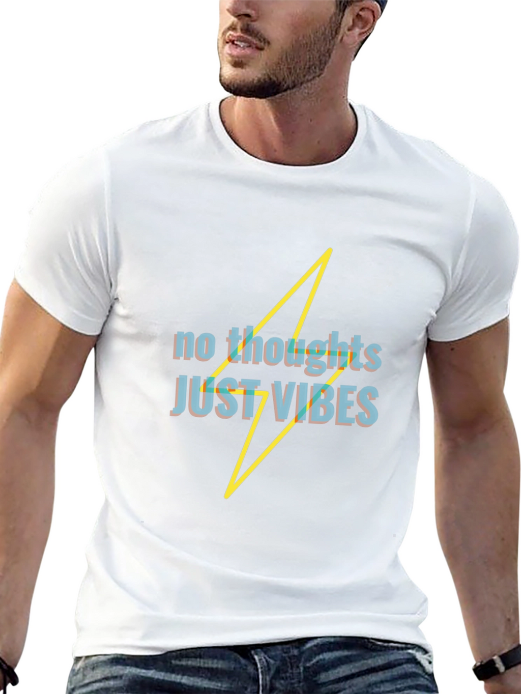No Thoughts Just Vibes Black T-Shirt