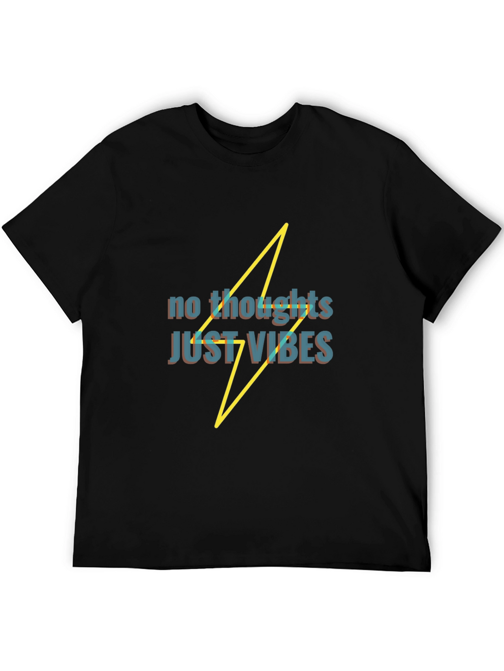 No Thoughts Just Vibes Black T-Shirt