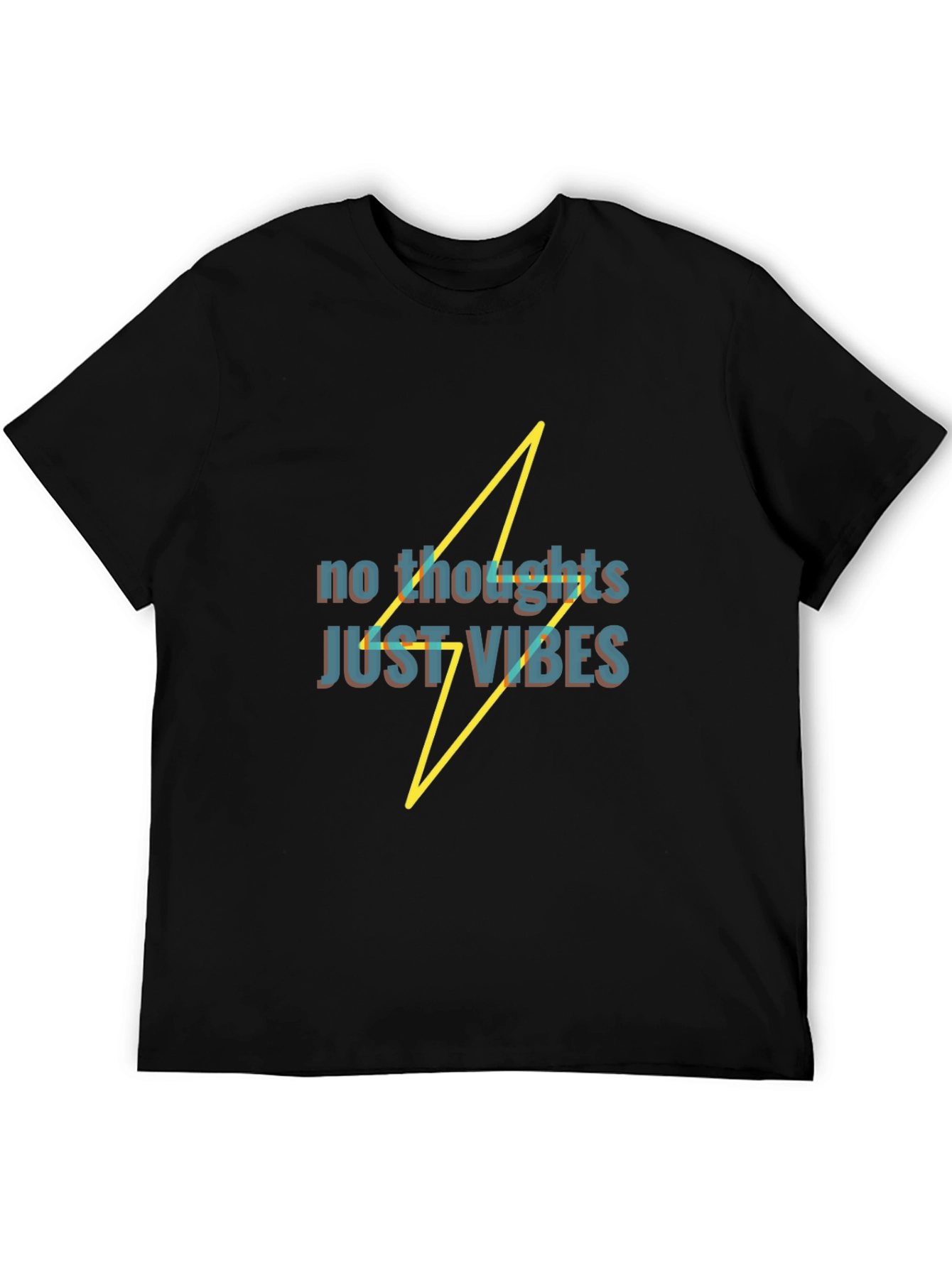 No Thoughts Just Vibes Black T-Shirt