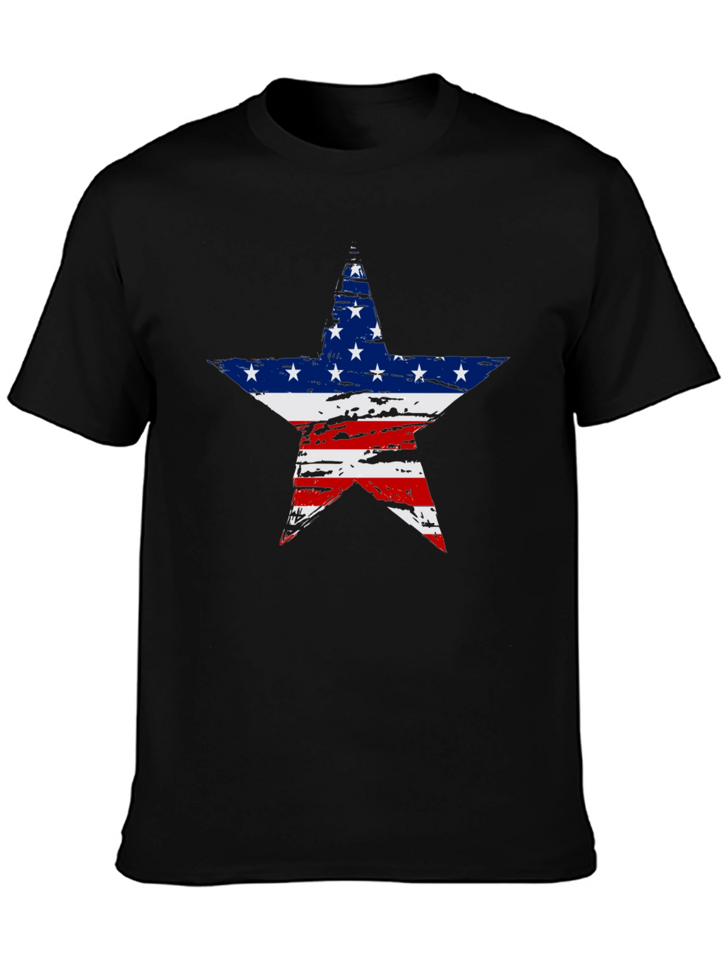 American Flag Star Graphic Tee - Patriotic Style
