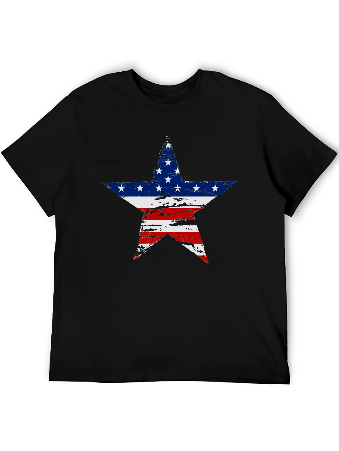 American Flag Star Graphic Tee - Patriotic Style