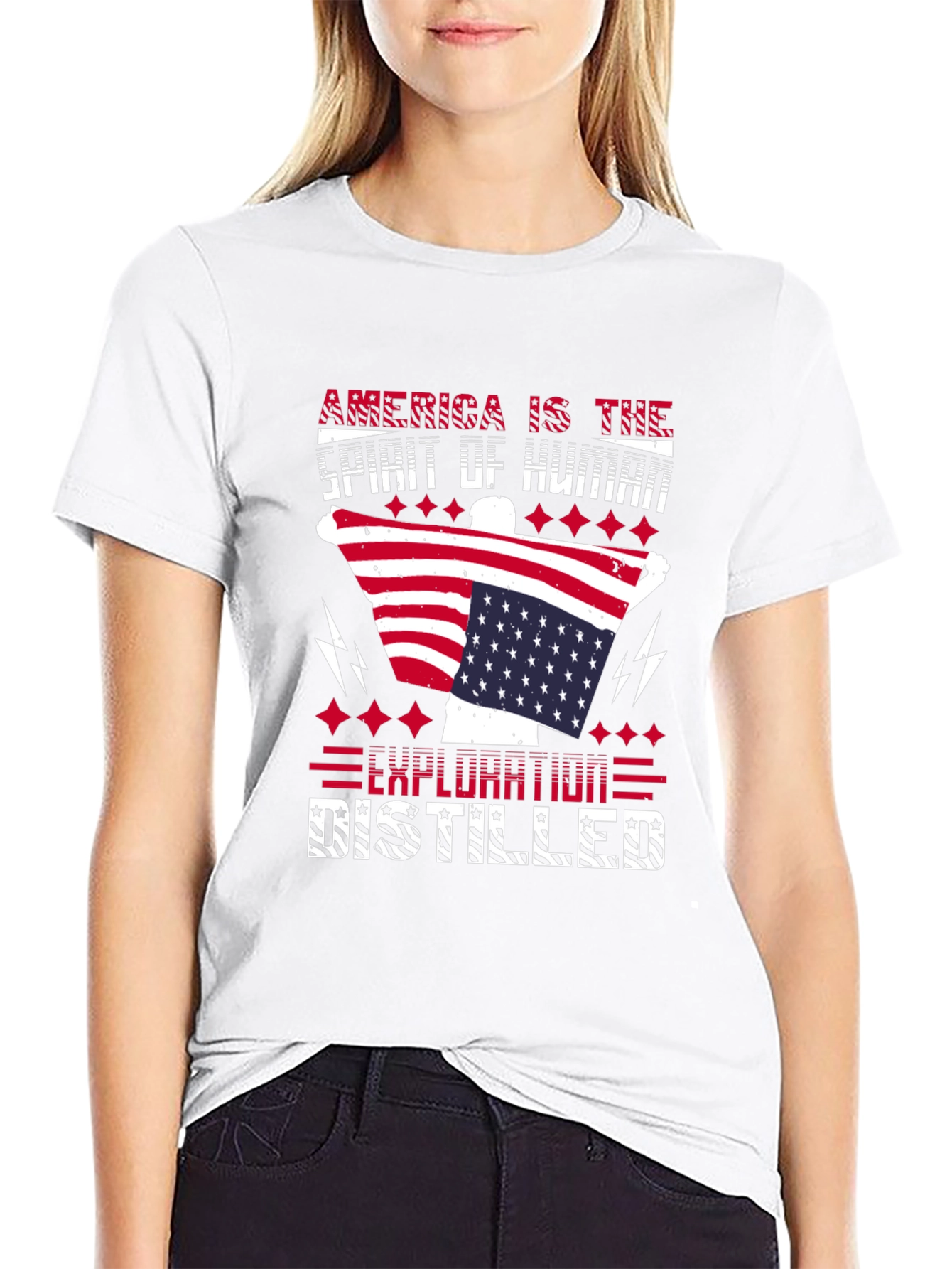 America Spirit Human Exploration Patriotic T-Shirt