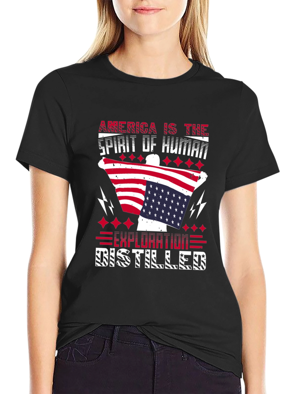 America Spirit Human Exploration Patriotic T-Shirt