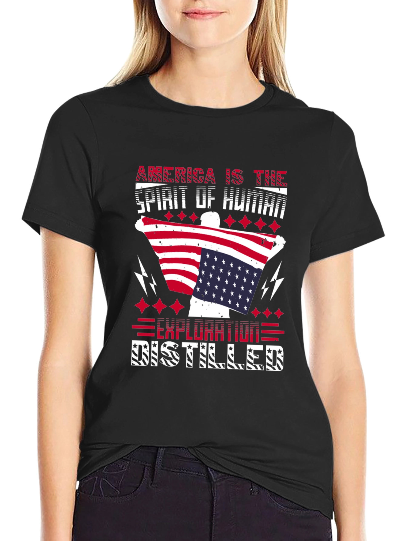 America Spirit Human Exploration Patriotic T-Shirt