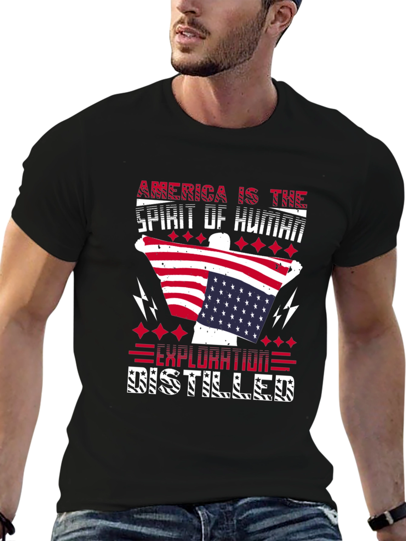 America Spirit Human Exploration Patriotic T-Shirt